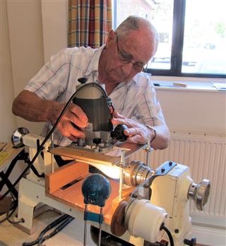 Howard demonstrating making his segmented vases